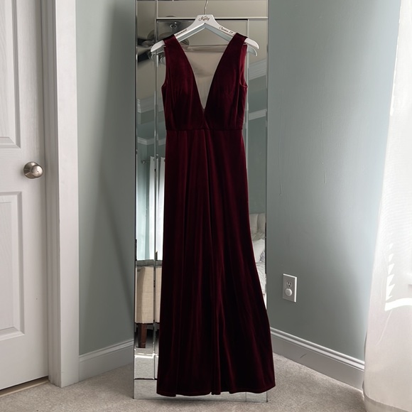 Jenny Yoo Logan Velvet Gown Size 8 - Picture 3 of 6
